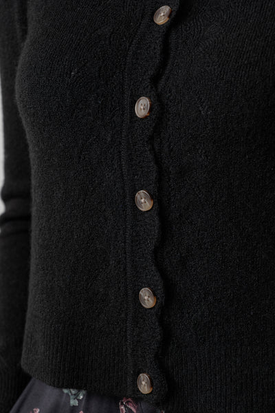 Lily & Me - Imogen Black Crop Cardigan in Black
