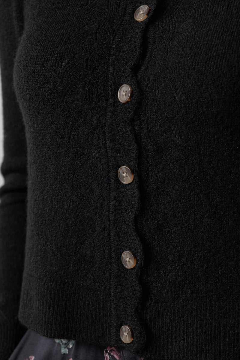 Lily & Me - Imogen Black Crop Cardigan in Black
