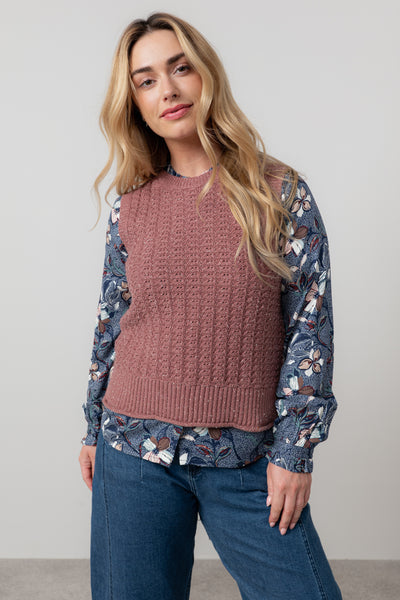 Lily & Me - Eva Fleck Knit Tank in Rose Pink