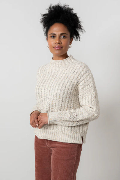 Lily & Me - Elspeth Fleck Knit Jumper in Ecru