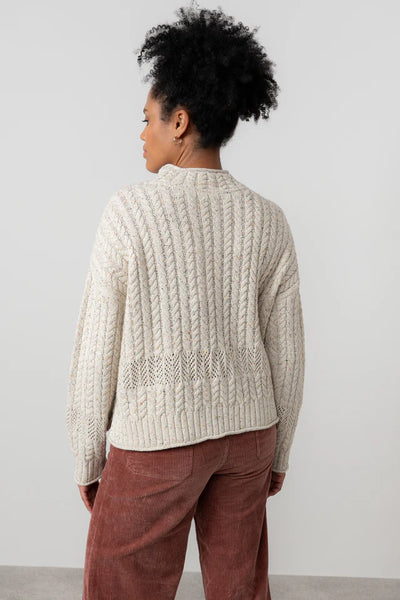 Lily & Me - Elspeth Fleck Knit Jumper in Ecru