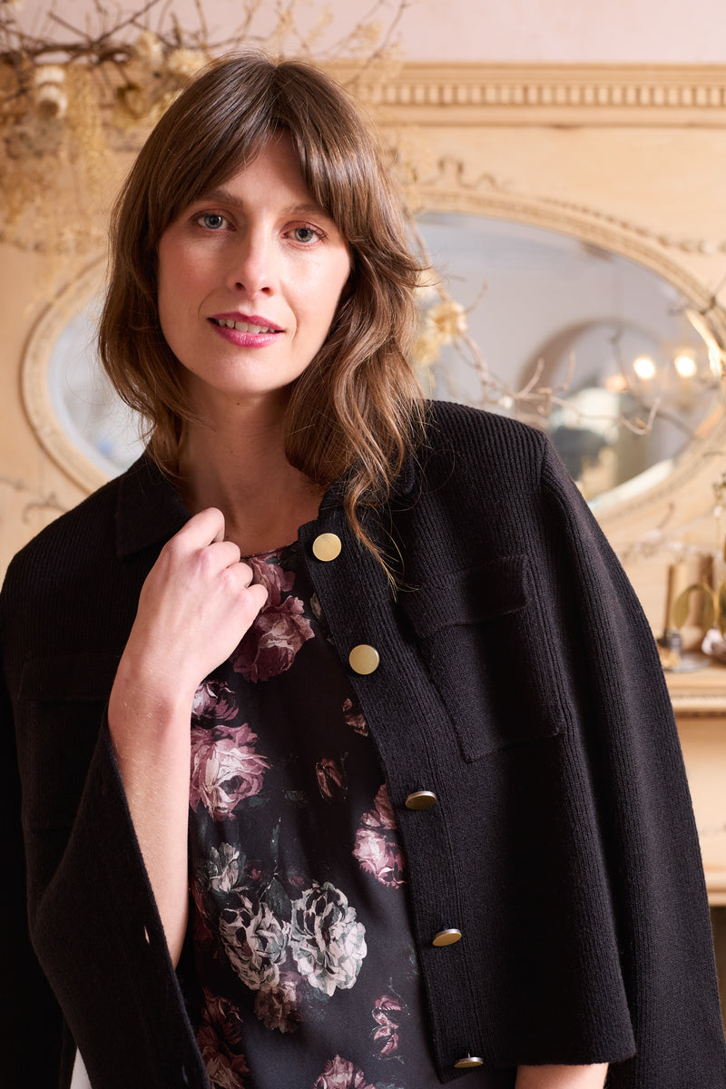 Lily & Me - Chestnut Knit Jacket in Black