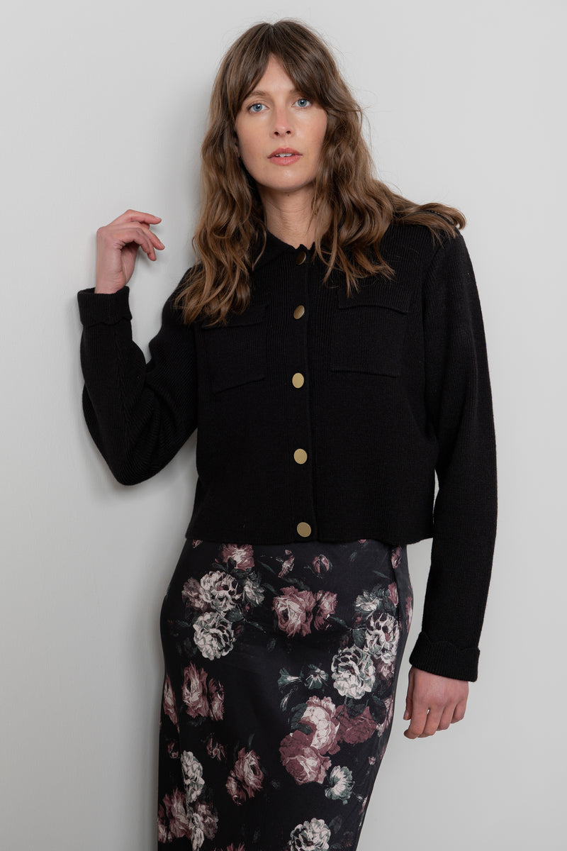 Lily & Me - Chestnut Knit Jacket in Black
