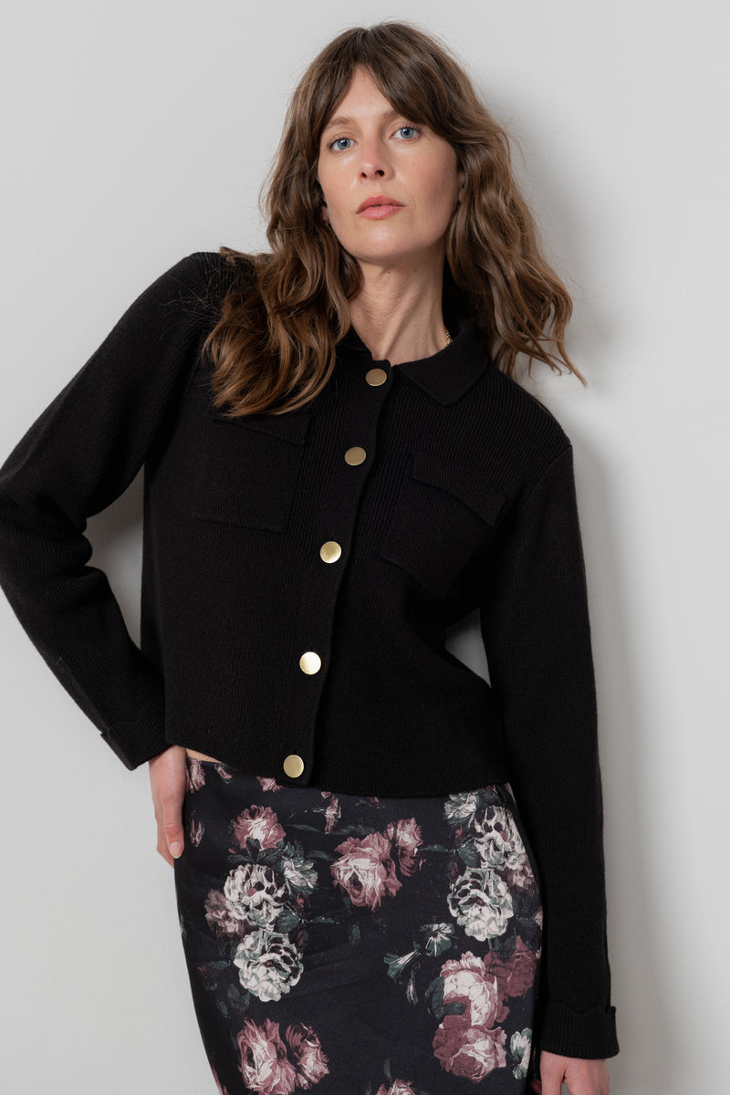 Lily & Me - Chestnut Knit Jacket in Black