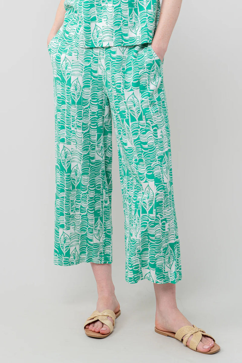 Lily & Me - Greta Green Linen Blend Cropped Trousers