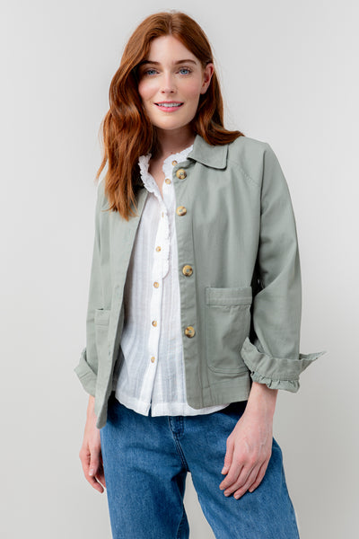 Lily & Me - Kynance Jacket with pockets in Sage Green