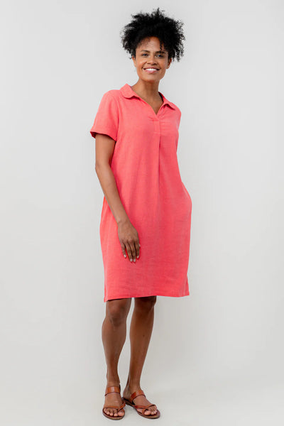 Lily & Me - Lavender Cerise Linen Blend Collared Dress