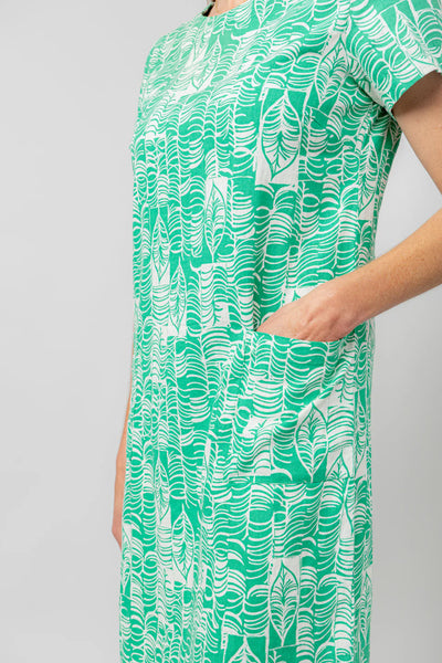 Lily & Me - Shift Green Linen Blend Pocket Dress