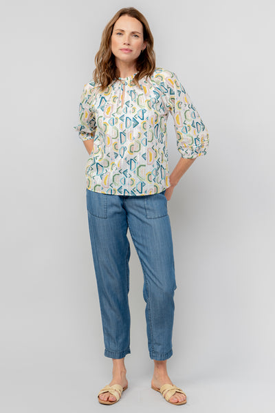 Lily & Me - Zoe Blouse in Aveline Abstract Pattern