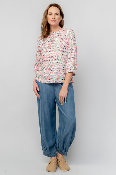 Lily & Me - Zoe Blouse in Rose Trellis Pattern