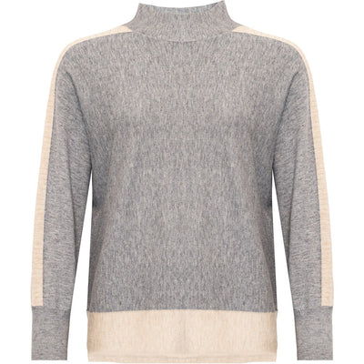 costamani Gray sweater with beige accents on a white background