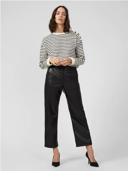 Great Plains - Ania Faux Leather Trousers in Black on a model