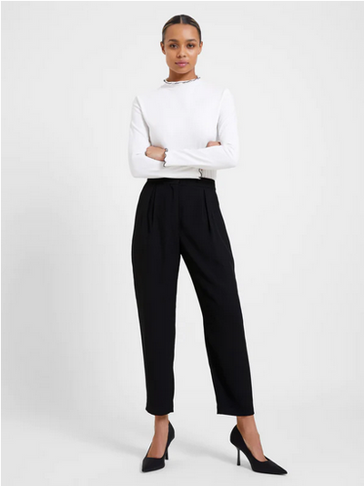 Lose yourself in the luxuriousness of these Great Plains Soft Drape trousers in Jet Black. Crafted from lightweight material with a soft tailored silhouette, they'll give you a look that's always on-trend and on-point. Plus, with their wide-legged cut, you'll be strutting your stuff in style!   Made of 100% polyester, wash at 30 degrees and air dry for the best care#
