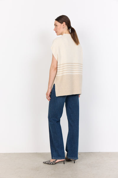 Soyaconcept - Selvi Cream Stripe Knitted Vest