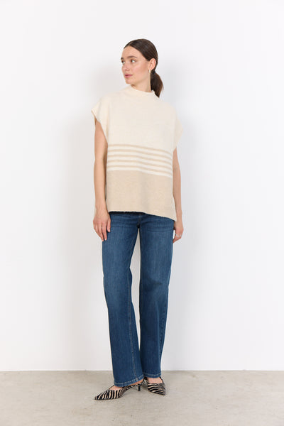 Soyaconcept - Selvi Cream Stripe Knitted Vest
