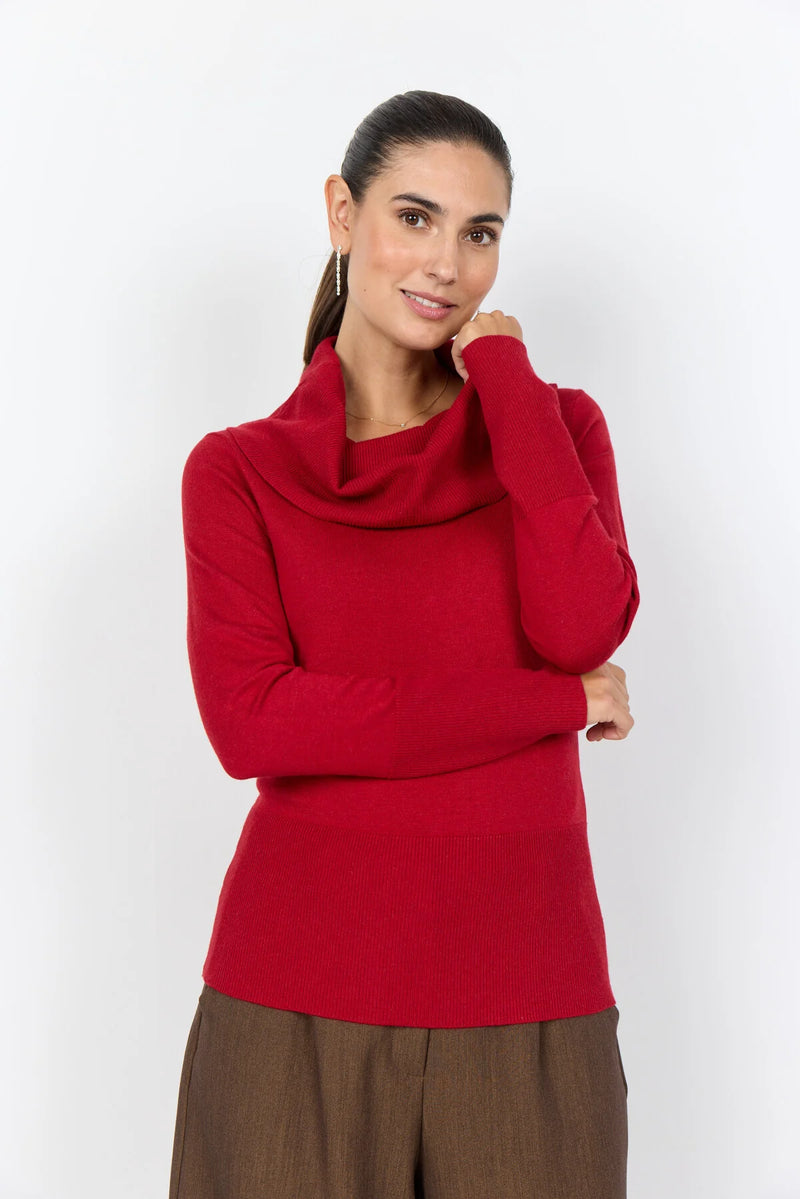 Soyaconcept - Dollie Red Cowl Neck Jumper