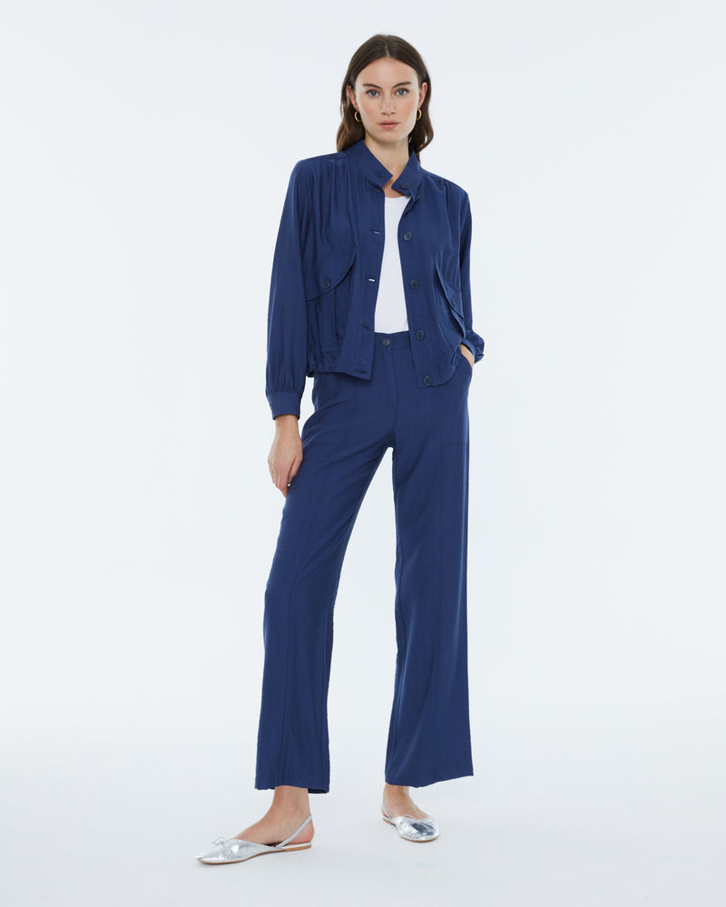 Andam - Blue Linen Style Trousers