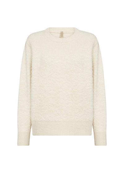 Front view of Cream sweater on a white background
