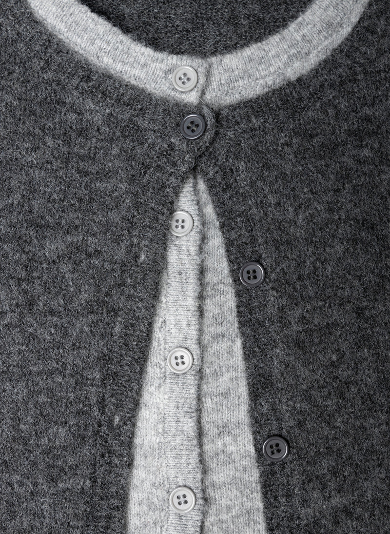 Yest - Brandi Cardigan in dark grey melange