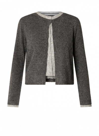 Yest - Brandi Cardigan in dark grey melange