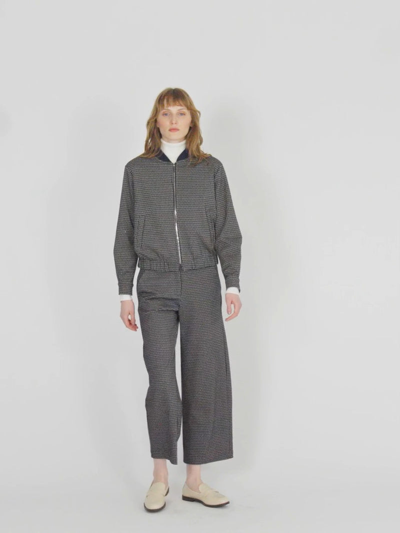 Andam - Houndstooth Wide Leg Trousers