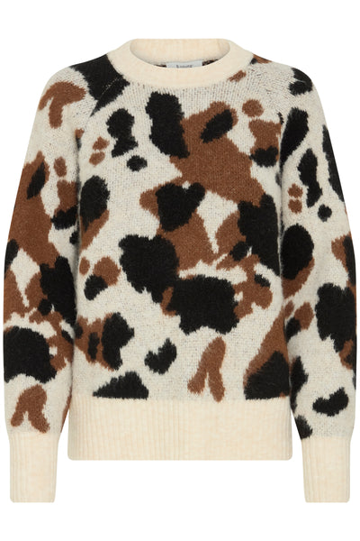 B young Sweater with a multicolored pattern on a white background