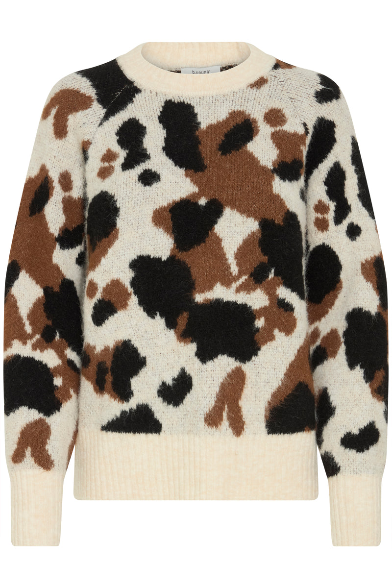 B young Sweater with a multicolored pattern on a white background