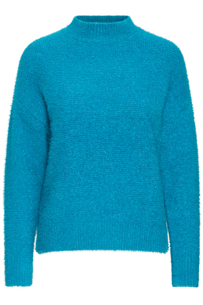 Blue sweater on a white background