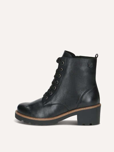 Caprice - Heeled Biker Boots in Black or Cognac Nappa