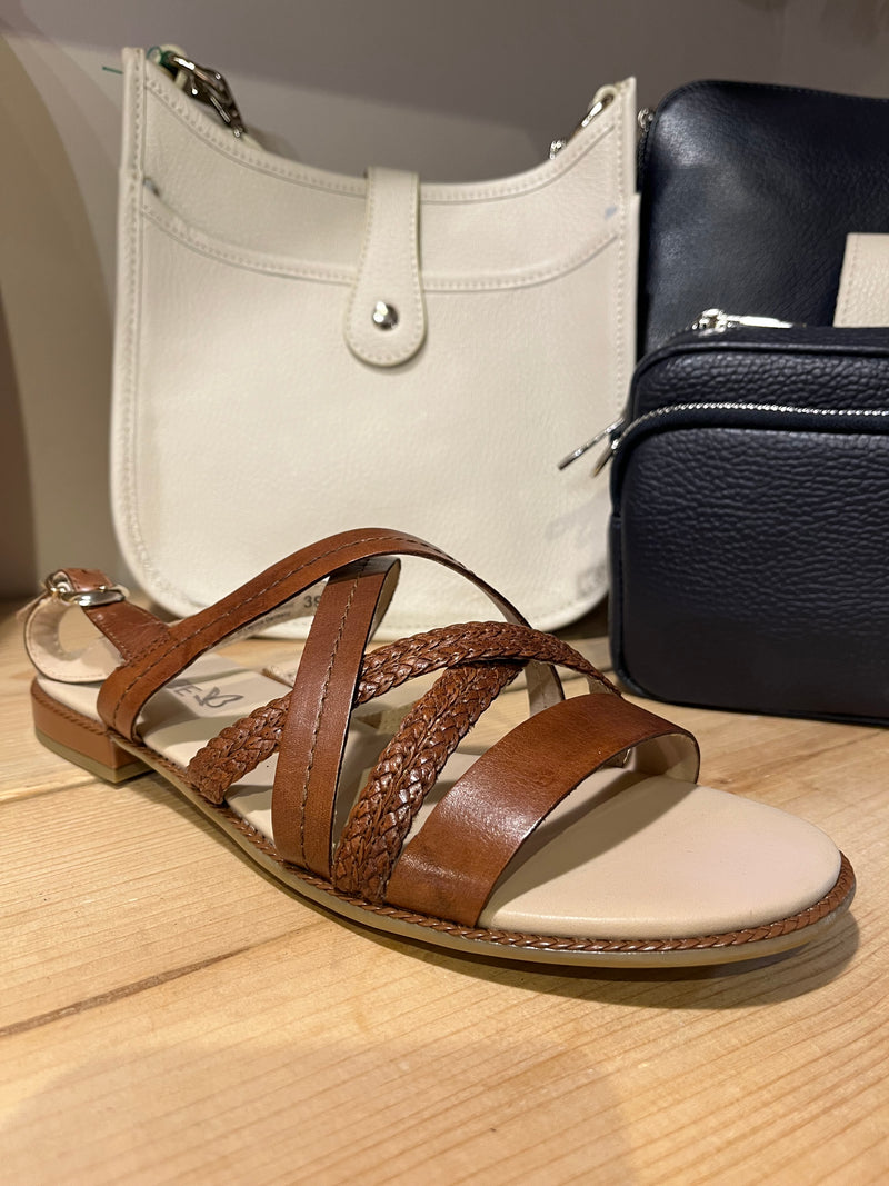 Caprice - Braided Strappy Sandals in Black or Tan