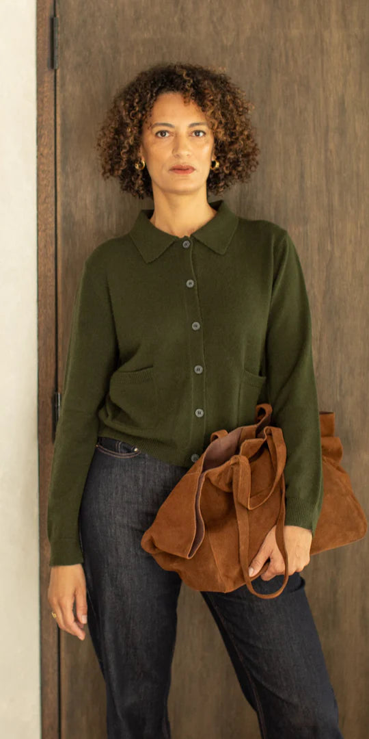 Chalk - Eden Cardigan in Dark Olive