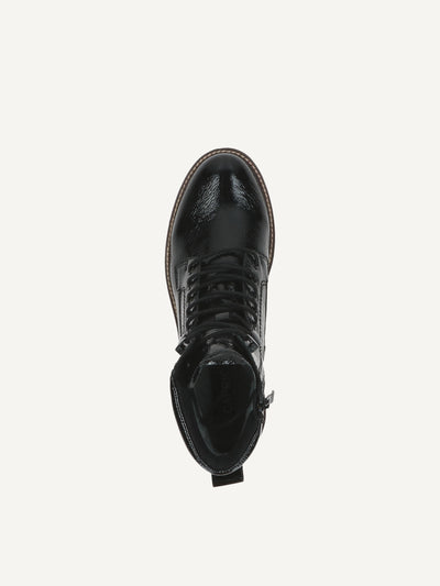 Caprice - Biker Boots Zipped Black Patent Leather