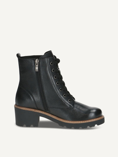Caprice - Heeled Biker Boots in Black or Cognac Nappa