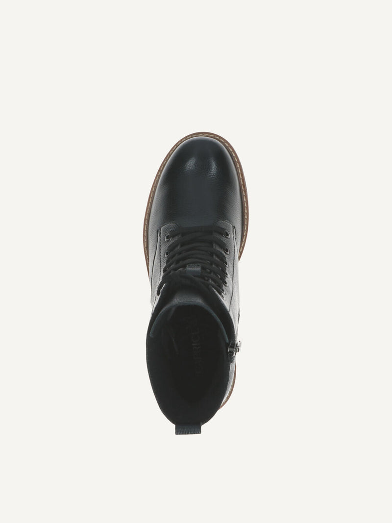 Caprice - Heeled Biker Boots in Black or Cognac Nappa