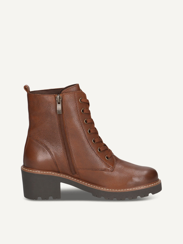 Caprice - Heeled Biker Boots in Black or Cognac Nappa