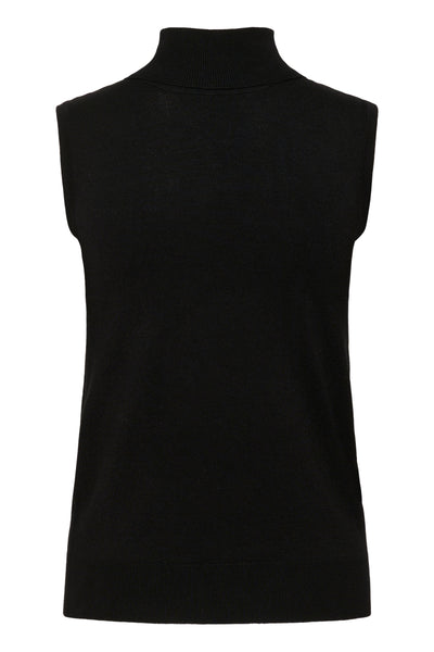 Black sleeveless top on a white background