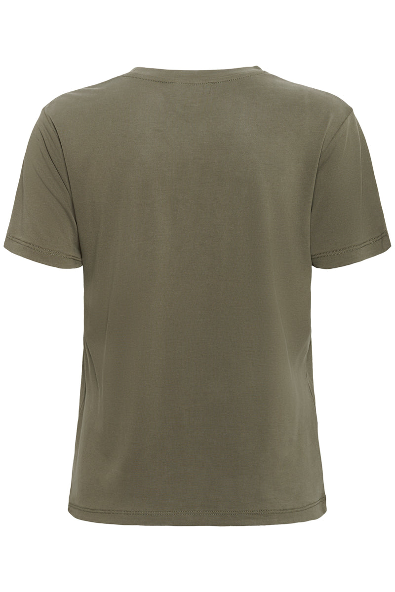 Green t-shirt on a white background