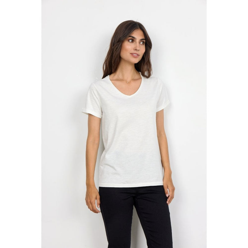 Soyaconcept - Babette Pocked V-Neck T-shirt in White
