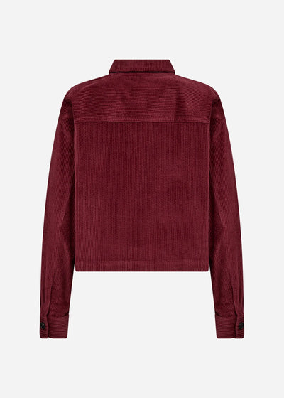 Soyaconcept - Bindi Cord Jacket Shirt in Burgundy