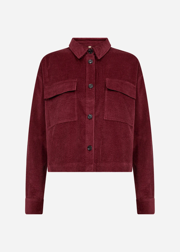 Soyaconcept - Bindi Cord Jacket Shirt in Burgundy