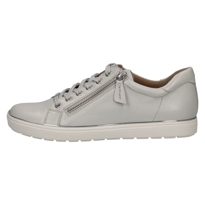caprice grey leather trainer side view 