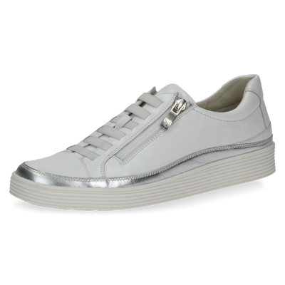 image showing caprice white leather trainer