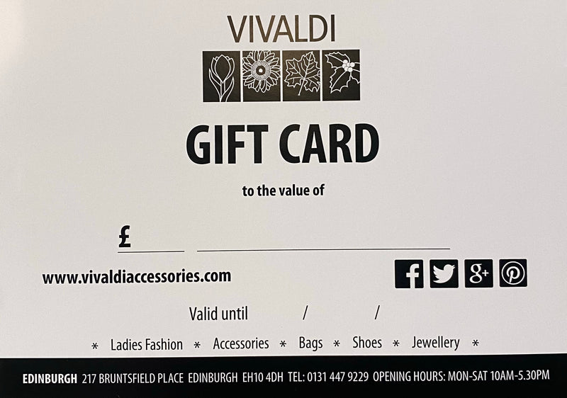 Vivaldi Accessories Gift Cards are the perfect gift for friends and family. Whether it&